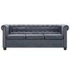vidaXL Chesterfield Sofagarnitur Kunstleder in Wildleder-Optik Grau