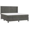vidaXL Boxspringbett mit Matratze Dunkelgrau 180x200 cm Samt