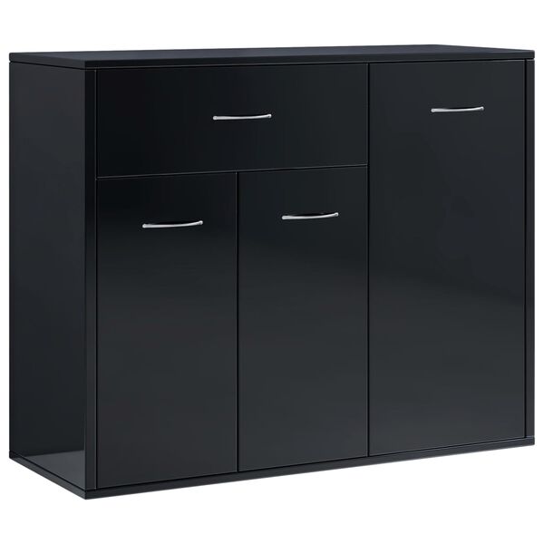vidaXL Sideboard Hochglanz-Schwarz 88x30x70 cm Holzwerkstoff