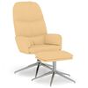 vidaXL Relaxsessel mit Hocker Cremewei&szlig; Wildleder-Optik