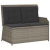 vidaXL 3-tlg. Garten-Lounge-Set mit Kissen Grau Poly Rattan