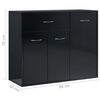 vidaXL Sideboard Hochglanz-Schwarz 88x30x70 cm Holzwerkstoff