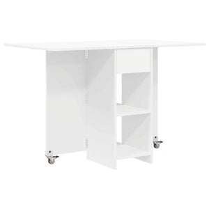 vidaXL Esstisch 115 x 70 x 75 cm Holzwerkstoff Wei&szlig; Rechtwinklig