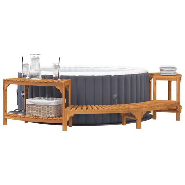 vidaXL Runde Outdoor Hot Tub Umrandung Braun 252 x 112 x 55.5 cm