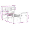 vidaXL Massivholzbett mit Regal ohne Matratze Wachsbraun 120x190 cm