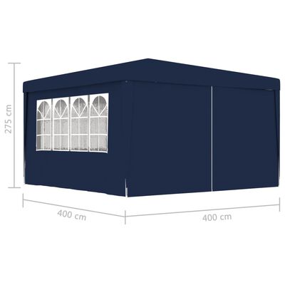 vidaXL Profi-Partyzelt mit Seitenwänden 4×4 m Blau 90 g/m²