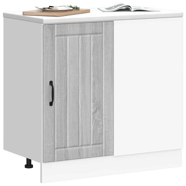 vidaXL K&uuml;chenunterschrank Lucca Grau Sonoma Holzwerkstoff