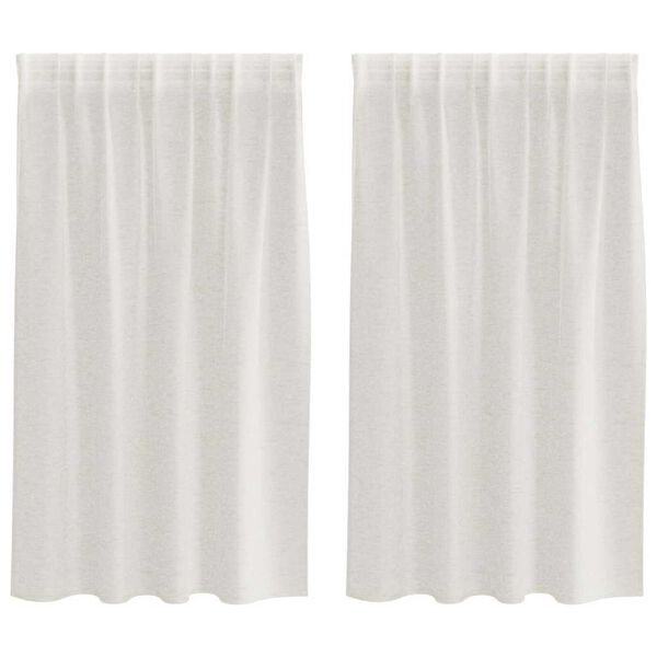 vidaXL Voile-Vorhang mit Vorhängen 2 pcs Creme 140 x 140 cm Polyester