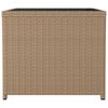 vidaXL Beistelltisch mit Glasplatte Beige Poly Rattan & Hartglas