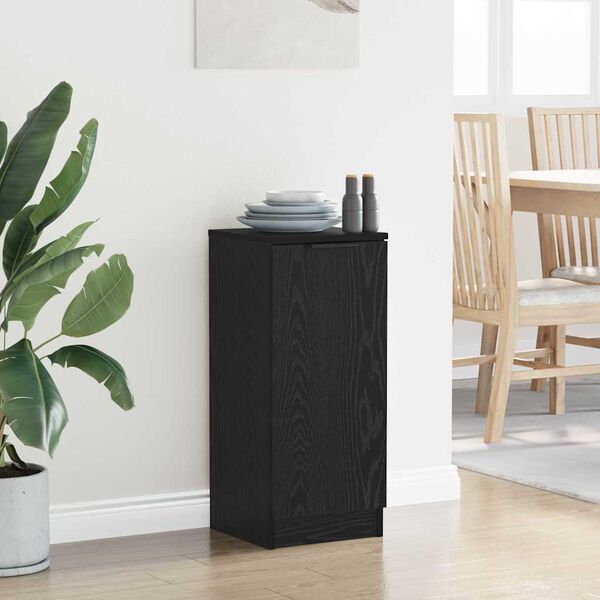 vidaXL Sideboard Schwarz Eichen-Optik 30 x 30 x 70 cm Holzwerkstoff