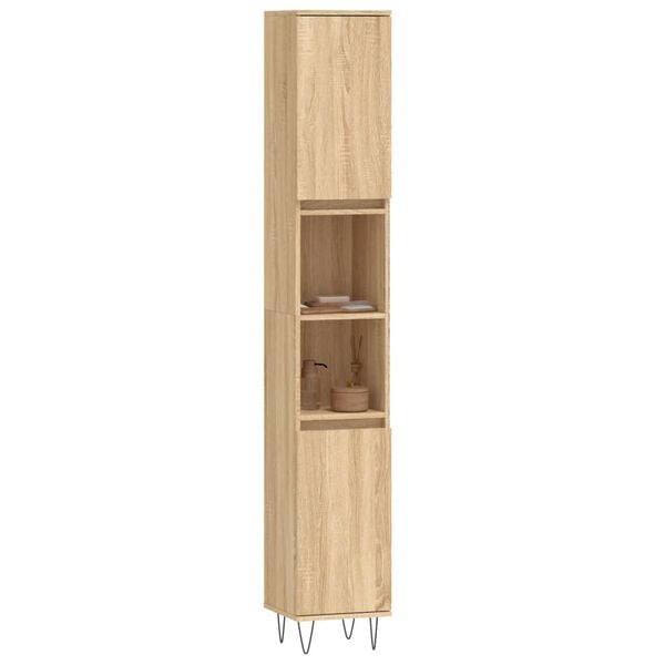 vidaXL Badschrank Sonoma-Eiche 30x30x190 cm Holzwerkstoff