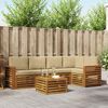vidaXL Sofagarnituren 6 pcs Natur und Beige Massivholz Akazie