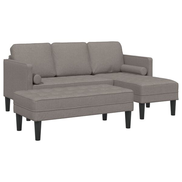 vidaXL Sofa Set mit Kissen 2 pcs Taupe Polyester