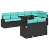 vidaXL Garten-Sofa-Set mit Speicher 9 pcs Schwarz Poly Rattan