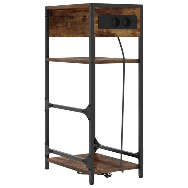 vidaXL Nachttisch Ger&auml;ucherte Eiche 40 x 27 x 76 cm Holzwerkstoff