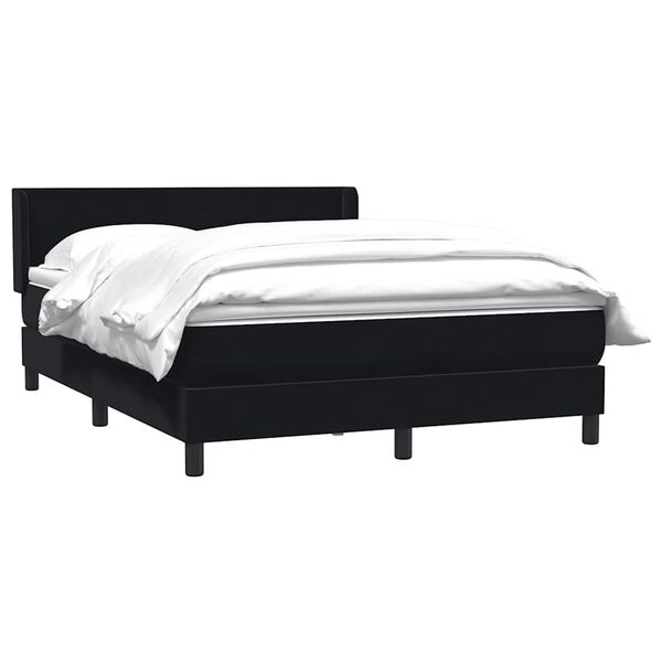 vidaXL Boxspringbett mit Matratze Schwarz 140x210 cm Samt