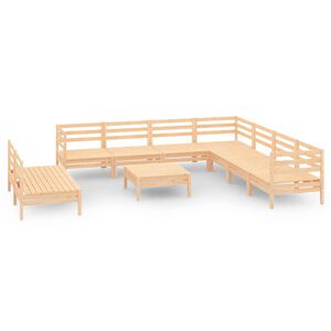 vidaXL 10-tlg. Garten-Lounge-Set Massivholz Kiefer