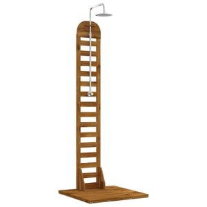 vidaXL Gartendusche 225 cm Massives Akazienholz und Edelstahl Natur