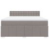vidaXL Boxspringbett mit Matratze Taupe 180x200 cm Stoff
