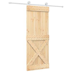 vidaXL Schiebet&uuml;r 80 x 210 cm Massivkiefer (Unbehandelt)
