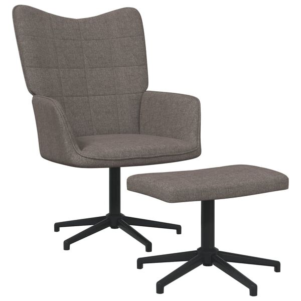 vidaXL Relaxsessel mit Hocker Taupe Stoff