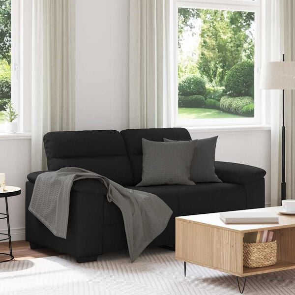 vidaXL 2-Sitzer-Sofa Schwarz 160x81x84 cm Stoff