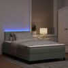vidaXL LED Boxspringbett mit Matratze Hellgrau 120 x 190 cm Samt