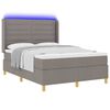 vidaXL Boxspringbett mit Matratze Taupe 140 x 200 cm Stoff