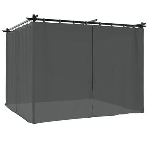 vidaXL Pavillon mit Vorh&auml;ngen Anthrazit 3x3 m Stahl