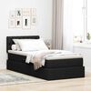 vidaXL Bett mit Stauraum und LED mit LED Schwarz 100 x 200 cm Stoff