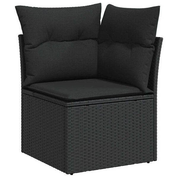 vidaXL Gartensofa-set mit Speicher 5 pcs Schwarz Poly-Rattan