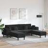 vidaXL Sofa mit Kissen 3 pcs Schwarz Samt