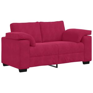 vidaXL Zweisitzer-Sofa Weinrot 160x77x82 cm Samt