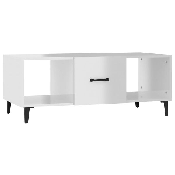 vidaXL Couchtisch Hochglanz-Wei&szlig; 102x50x40 cm Holzwerkstoff