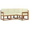 vidaXL Outdoor-Sofagarnitur 4 stk. Natur und Creme