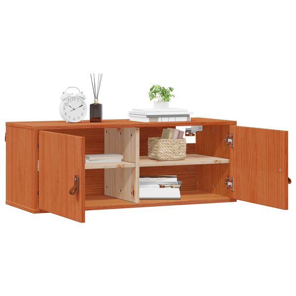 vidaXL Wandschrank Wachsbraun 80 x 30 x 30 cm Massives Kiefernholz