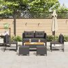 vidaXL Gartensofa-set mit Kissen 6 pcs Schwarz Poly-Rattan