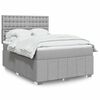 vidaXL Boxspringbett mit Matratze Hellgrau 140x190 cm Stoff