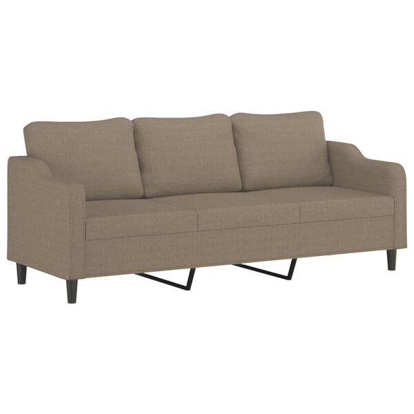 vidaXL 3-Sitzer-Sofa Taupe 210 cm Stoff