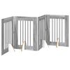 vidaXL Klappbares Hundetor mit St&auml;ndern 4 pcs Graues Sonoma 241 cm