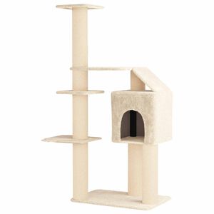 vidaXL Katzennbaum mit Sisal-Kratzs&auml;ulen Creme 183 cm