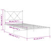 vidaXL Bettgestell mit Kopfteil Metall Wei&szlig; 90x190 cm