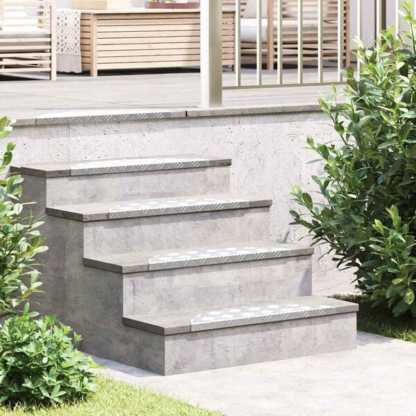 vidaXL Treppe Tritt Halbmond 15 pcs Silber 60 x 18 cm Aluminium