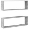 vidaXL W&uuml;rfelregale 2 Stk. Betongrau 80x15x26,5 cm Holzwerkstoff