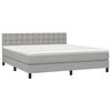vidaXL Boxspringbett mit Matratze Hellgrau 180x200 cm Stoff