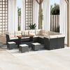 vidaXL Gartensofa-set mit Kissen 14 pcs Schwarz und Creme Poly-Rattan