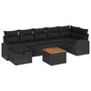 vidaXL Gartensofa-set mit Kissen 8 pcs Schwarz Poly-Rattan