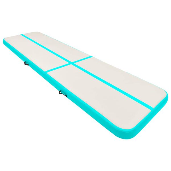 vidaXL Aufblasbare Gymnastikmatte mit Pumpe 800x100x15 cm PVC Grün