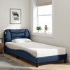 vidaXL Bett mit Matratze "Hvar" Blau 90x190 cm Stoff