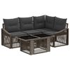 vidaXL Gartensofa-set 5 stk. Grau und Dunkelgrau Poly-Rattan